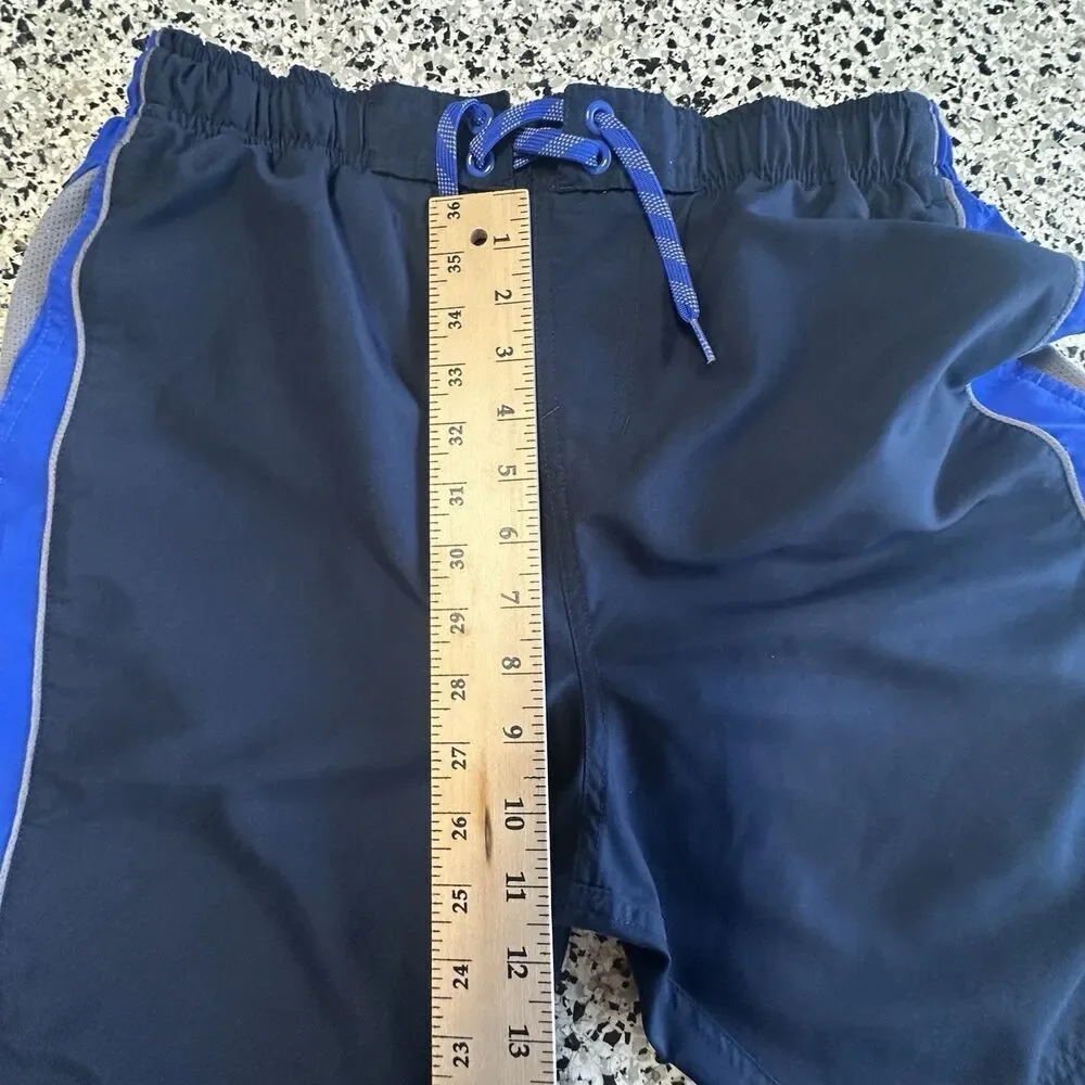 Nike Board Shorts Men's Large Swim Trunks Navy Blue Embroidery Mesh Y2K 00s